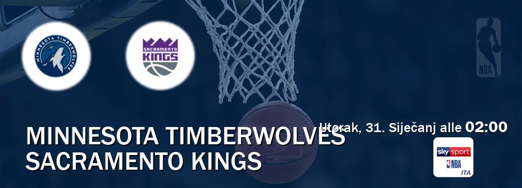 Il match Minnesota Timberwolves - Sacramento Kings sarà trasmesso in diretta TV su Sky Sport NBA (ore 02:00)