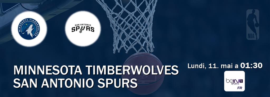 Match entre Minnesota Timberwolves et San Antonio Spurs en direct à la beIN Sports 1 (lundi, 11. mai a  01:30).