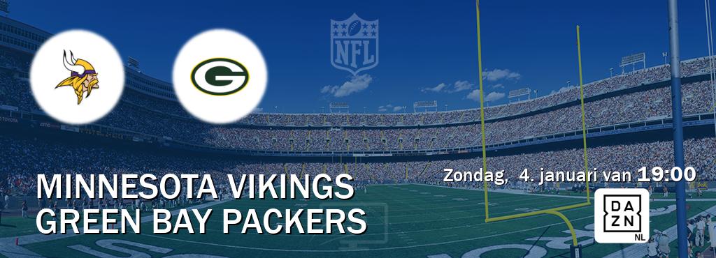 Wedstrijd tussen Minnesota Vikings en Green Bay Packers live op tv bij DAZN (zondag,  4. januari van  19:00).