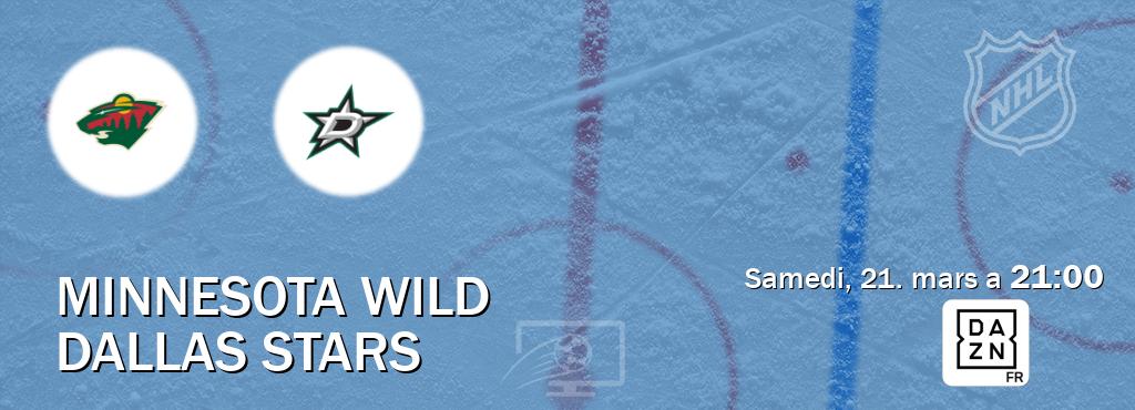 Match entre Minnesota Wild et Dallas Stars en direct à la DAZN (samedi, 21. mars a  21:00).