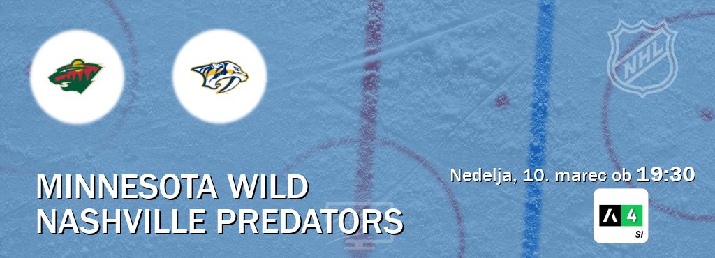 Prenos tekme med Minnesota Wild in Nashville Predators v živo na Arena Sport 4 (nedelja, 10. marec ob  19:30 uri).