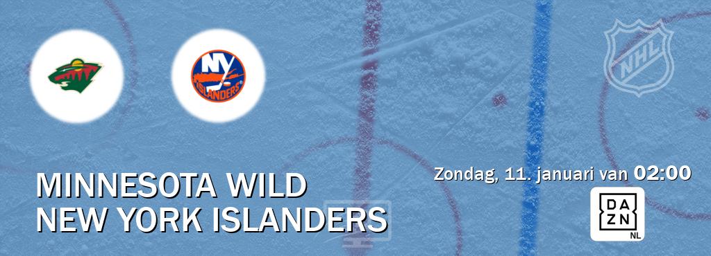 Wedstrijd tussen Minnesota Wild en New York Islanders live op tv bij DAZN (zondag, 11. januari van  02:00).