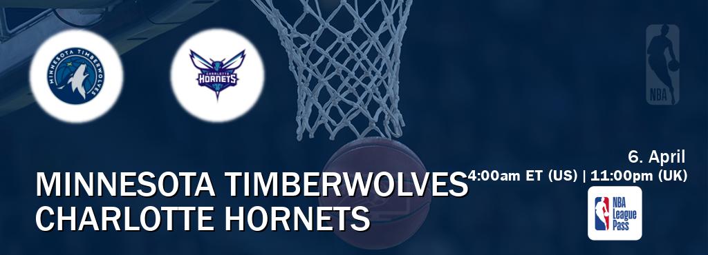 You can watch game live between Minnesota Timberwolves and Charlotte Hornets on NBA League Pass.
