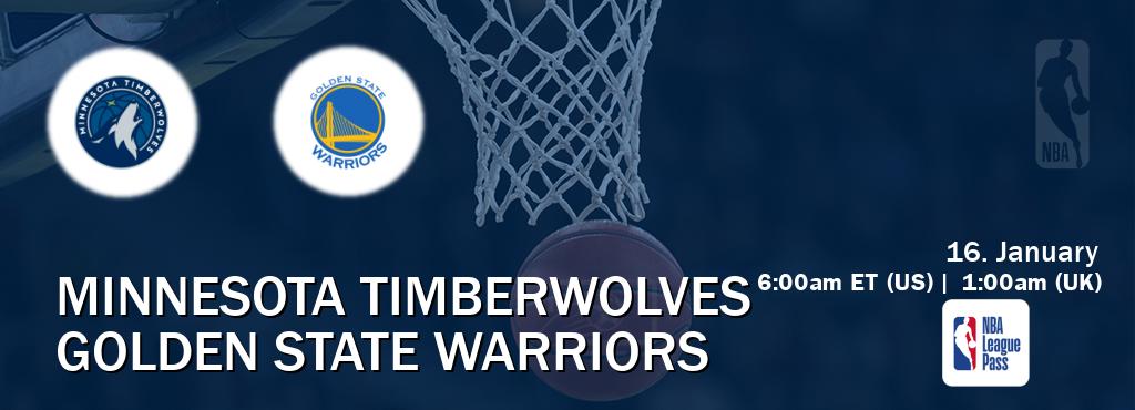 You can watch game live between Minnesota Timberwolves and Golden State Warriors on NBA League Pass.