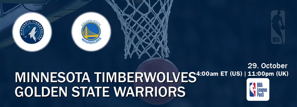 You can watch game live between Minnesota Timberwolves and Golden State Warriors on NBA League Pass. You can watch game live between Minnesota Timberwolves and Golden State Warriors on NBA League Pass.