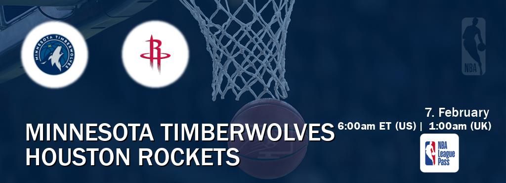 You can watch game live between Minnesota Timberwolves and Houston Rockets on NBA League Pass.