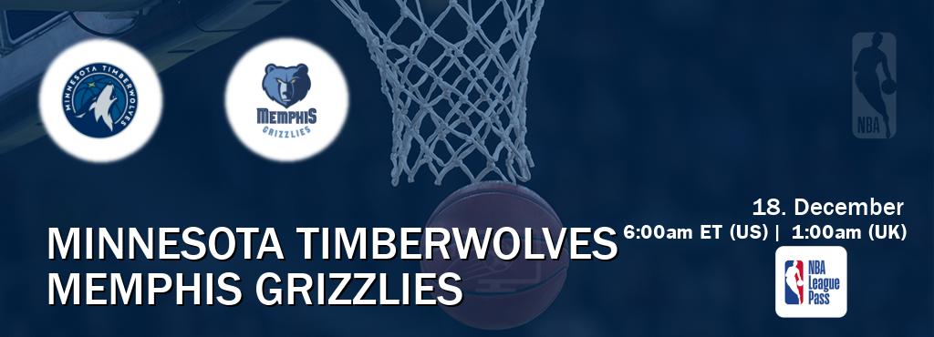 You can watch game live between Minnesota Timberwolves and Memphis Grizzlies on NBA League Pass.