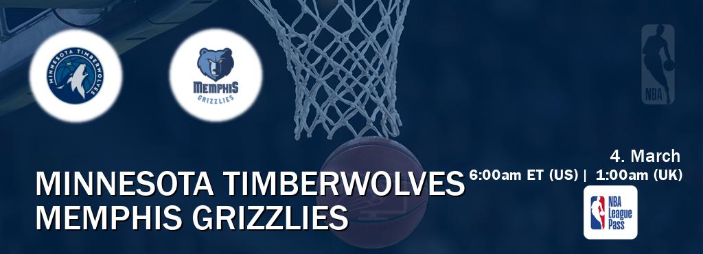 You can watch game live between Minnesota Timberwolves and Memphis Grizzlies on NBA League Pass. You can watch game live between Minnesota Timberwolves and Memphis Grizzlies on NBA League Pass.
