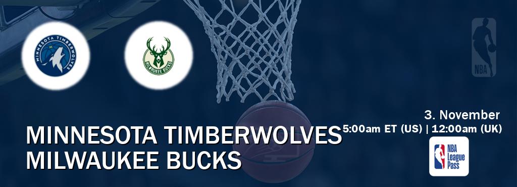 You can watch game live between Minnesota Timberwolves and Milwaukee Bucks on NBA League Pass.