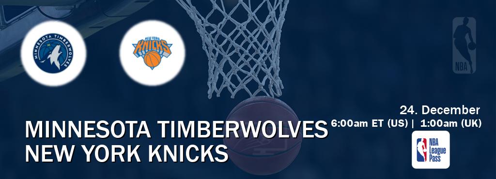 You can watch game live between Minnesota Timberwolves and New York Knicks on NBA League Pass.
