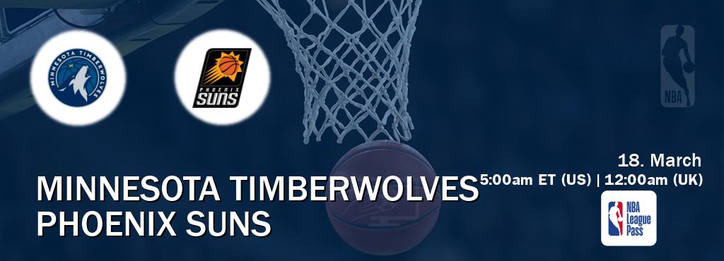 You can watch game live between Minnesota Timberwolves and Phoenix Suns on NBA League Pass.