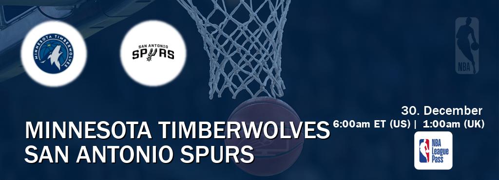 You can watch game live between Minnesota Timberwolves and San Antonio Spurs on NBA League Pass.