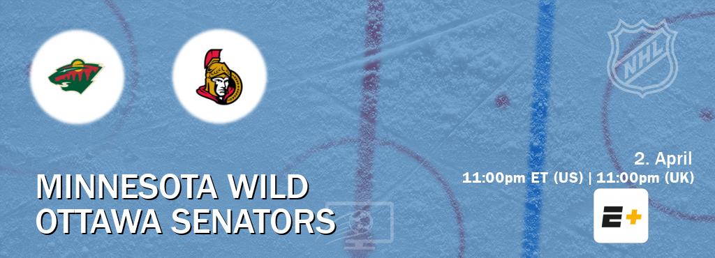 You can watch game live between Minnesota Wild and Ottawa Senators on ESPN+(US).