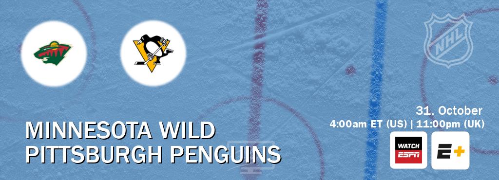 You can watch game live between Minnesota Wild and Pittsburgh Penguins on WatchESPN(AU) and ESPN+(US). You can watch game live between Minnesota Wild and Pittsburgh Penguins on WatchESPN(AU) and ESPN+(US).