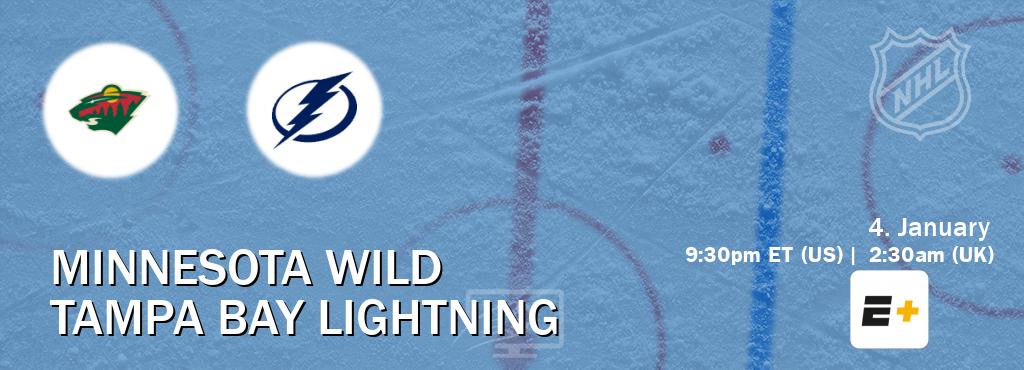 You can watch game live between Minnesota Wild and Tampa Bay Lightning on ESPN+.