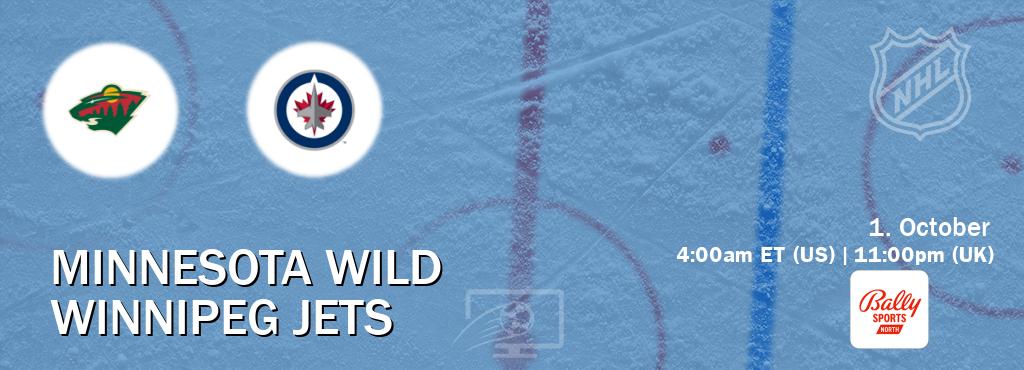 You can watch game live between Minnesota Wild and Winnipeg Jets on Bally Sports North(US). You can watch game live between Minnesota Wild and Winnipeg Jets on Bally Sports North(US).