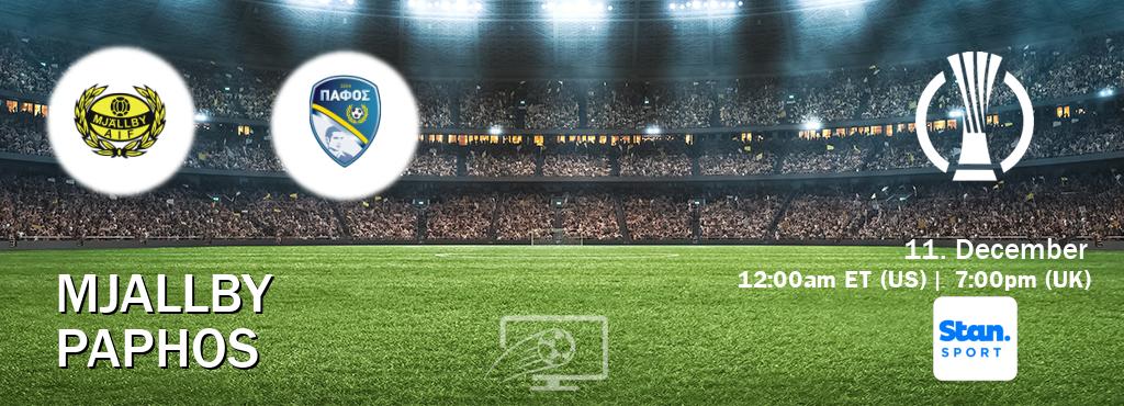 You can watch game live between Mjallby and Paphos on Stan Sport(AU). You can watch game live between Mjallby and Paphos on Stan Sport(AU).