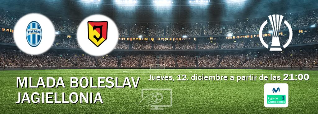 El partido entre Mlada Boleslav y Jagiellonia será retransmitido por Movistar Liga de Campeones 3 (jueves, 12. diciembre a partir de las  21:00).