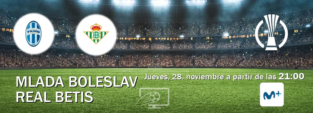 El partido entre Mlada Boleslav y Real Betis será retransmitido por Movistar Liga de Campeones  (jueves, 28. noviembre a partir de las  21:00).