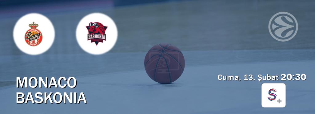 Karşılaşma Monaco - Baskonia S Sport +'den canlı yayınlanacak (Cuma, 13. Şubat  20:30).