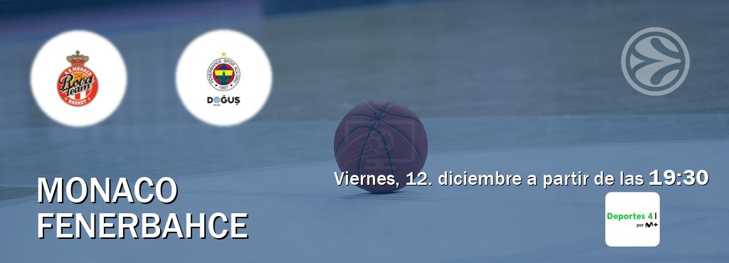 El partido entre Monaco y Fenerbahce será retransmitido por Movistar Deportes 4 (viernes, 12. diciembre a partir de las  19:30).