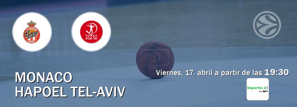 El partido entre Monaco y Hapoel Tel-Aviv será retransmitido por Movistar Deportes 6 (viernes, 17. abril a partir de las  19:30).
