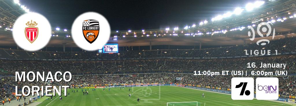 You can watch game live between Monaco and Lorient on OneFootball and beIN SPORTS USA(US).