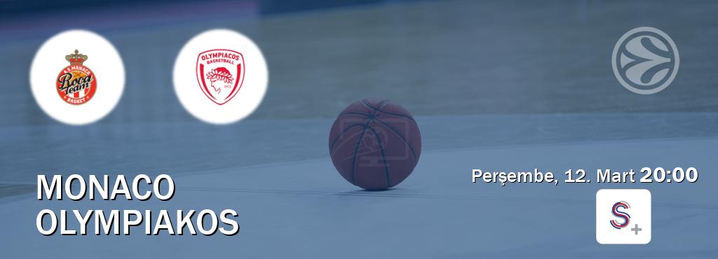 Karşılaşma Monaco - Olympiakos S Sport +'den canlı yayınlanacak (Perşembe, 12. Mart  20:00).