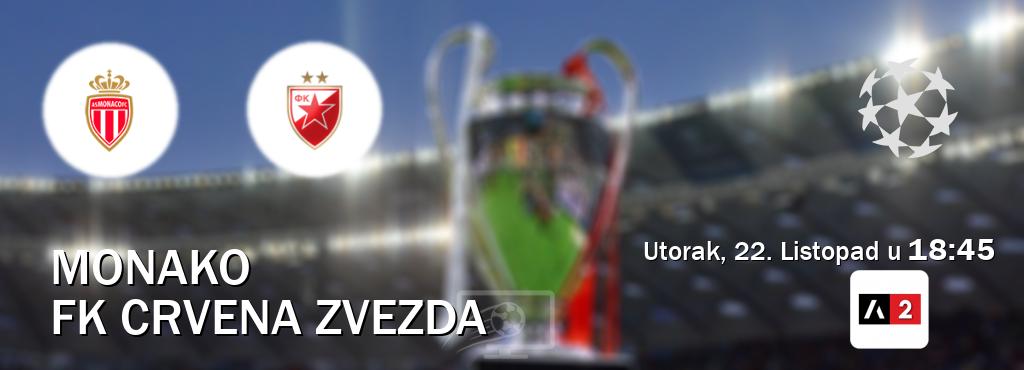 Izravni prijenos utakmice Monako i FK Crvena zvezda pratite uživo na Arena Sport 2 (Utorak, 22. Listopad u  18:45).