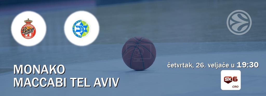 Izravni prijenos utakmice Monako i Maccabi Tel Aviv pratite uživo na Sportklub 6 (četvrtak, 26. veljače u  19:30).