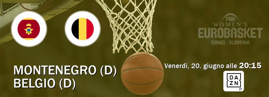 Il match Montenegro (D) - Belgio (D) sarà trasmesso in diretta TV su DAZN Italia (ore 20:15)