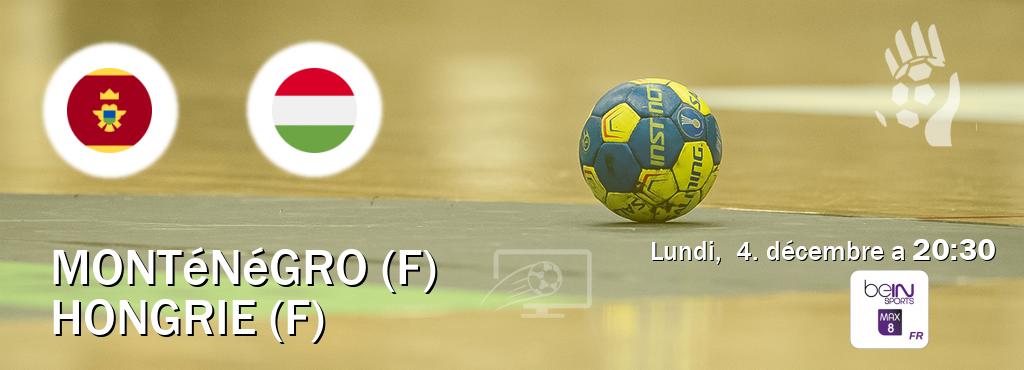 Match entre Monténégro (F) et Hongrie (F) en direct à la beIN Sports 8 Max (lundi,  4. décembre a  20:30).