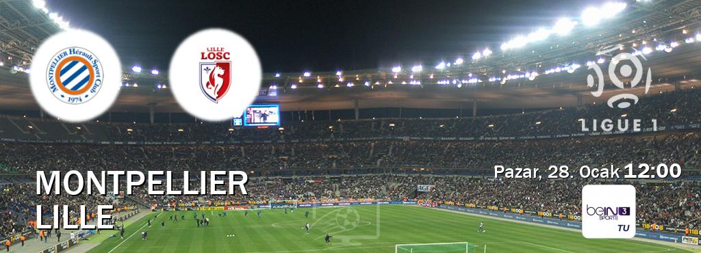 Karşılaşma Montpellier - Lille beIN SPORTS 3'den canlı yayınlanacak (Pazar, 28. Ocak  12:00).