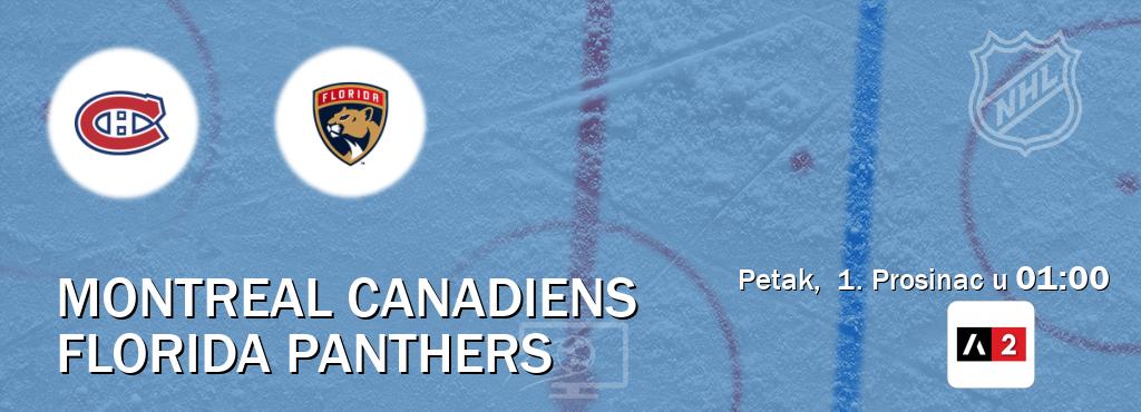 Izravni prijenos utakmice Montreal Canadiens i Florida Panthers pratite uživo na Arena Sport 2 (Petak,  1. Prosinac u  01:00).