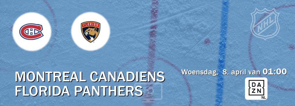Wedstrijd tussen Montreal Canadiens en Florida Panthers live op tv bij DAZN (woensdag,  8. april van  01:00).