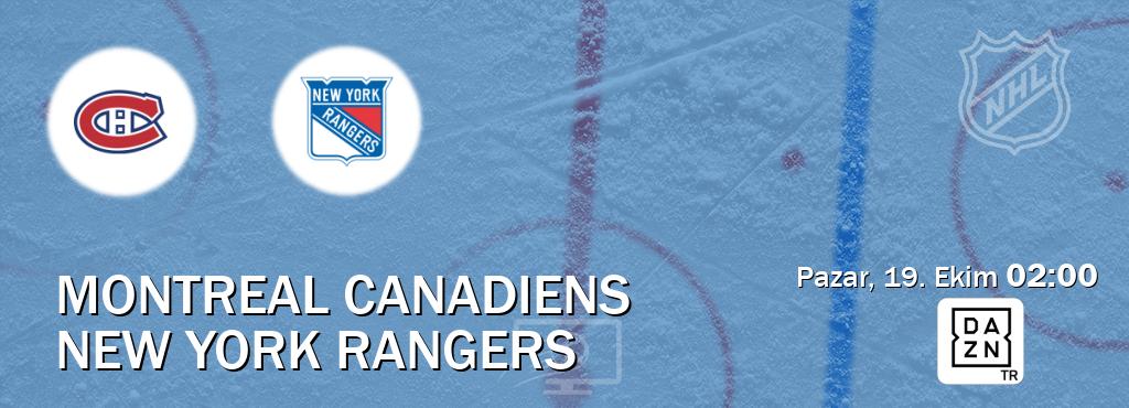 Karşılaşma Montreal Canadiens - New York Rangers DAZN'den canlı yayınlanacak (Pazar, 19. Ekim 02:00). Karşılaşma Montreal Canadiens - New York Rangers DAZN'den canlı yayınlanacak (Pazar, 19. Ekim 02:00).