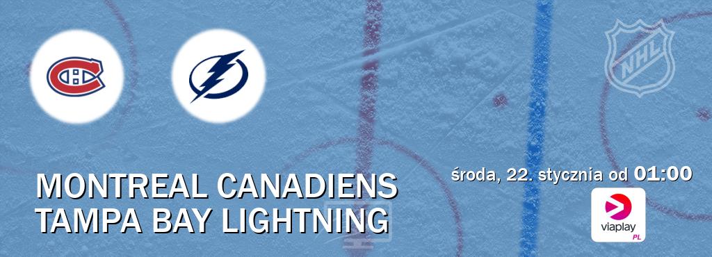 Gra między Montreal Canadiens i Tampa Bay Lightning transmisja na żywo w Viaplay Polska (środa, 22. stycznia od  01:00).