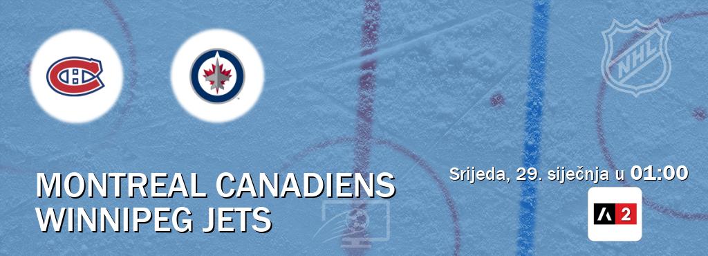 Izravni prijenos utakmice Montreal Canadiens i Winnipeg Jets pratite uživo na Arena Sport 2 (srijeda, 29. siječnja u  01:00).