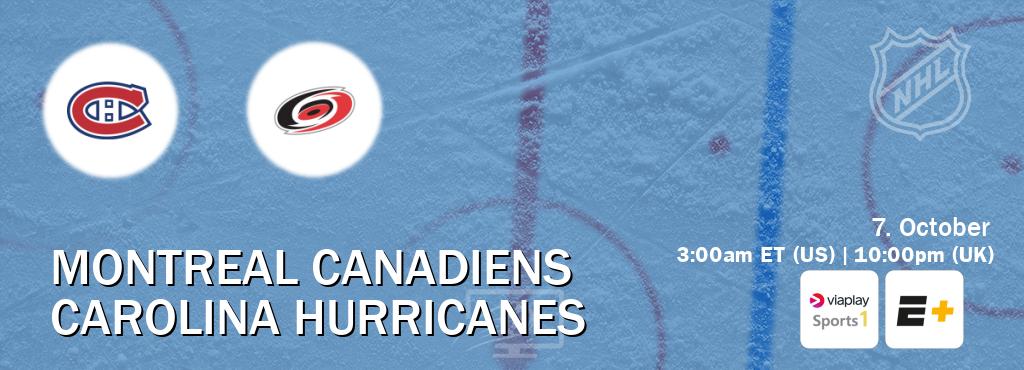 You can watch game live between Montreal Canadiens and Carolina Hurricanes on Viaplay Sports 1(UK) and ESPN+(US). You can watch game live between Montreal Canadiens and Carolina Hurricanes on Viaplay Sports 1(UK) and ESPN+(US).