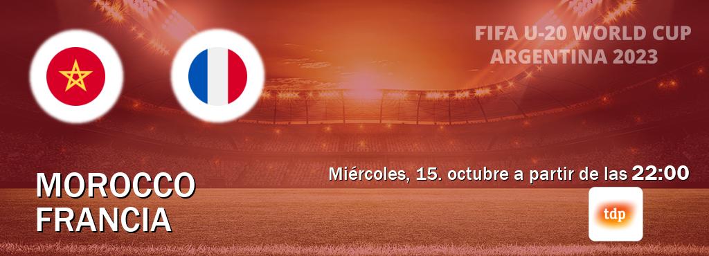 El partido entre Morocco U20 y Francia U20 será retransmitido por Teledeporte (miércoles, 15. octubre a partir de las 22:00). El partido entre Morocco U20 y Francia U20 será retransmitido por Teledeporte (miércoles, 15. octubre a partir de las 22:00).