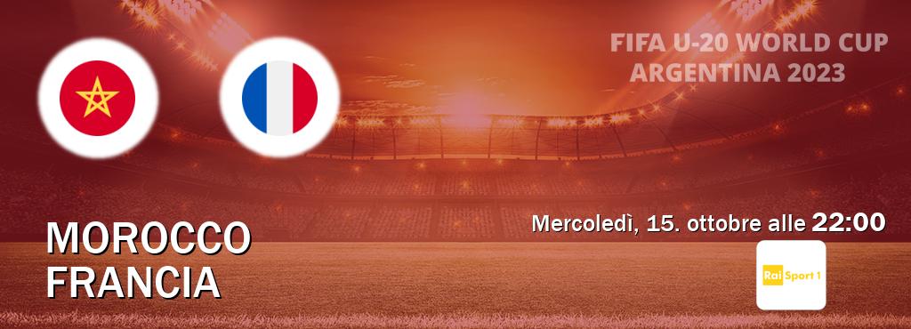 Il match Morocco U20 - Francia U20 sarà trasmesso in diretta TV su Rai Sport (ore 22:00) Il match Morocco U20 - Francia U20 sarà trasmesso in diretta TV su Rai Sport (ore 22:00)