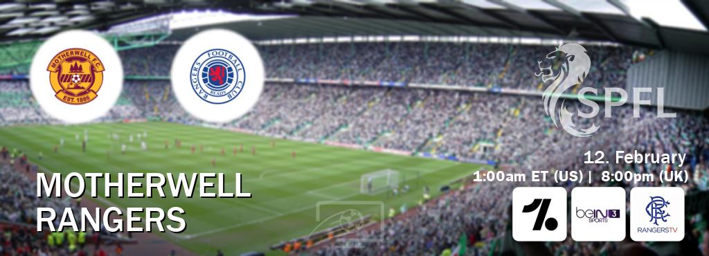 You can watch game live between Motherwell and Rangers on OneFootball, beIN SPORTS 3(AU), Rangers TV(UK).