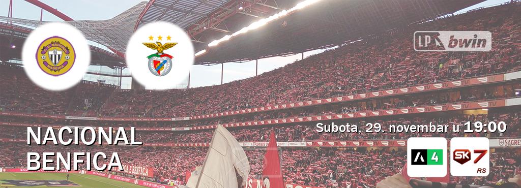Izravni prijenos utakmice Nacional i Benfica pratite uživo na Arena Sport 4 i Sportklub 7 (subota, 29. novembar u 19:00). Izravni prijenos utakmice Nacional i Benfica pratite uživo na Arena Sport 4 i Sportklub 7 (subota, 29. novembar u 19:00).