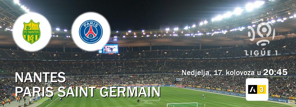 Izravni prijenos utakmice Nantes i Paris Saint Germain pratite uživo na Arena Sport 3 (nedjelja, 17. kolovoza u 20:45). Izravni prijenos utakmice Nantes i Paris Saint Germain pratite uživo na Arena Sport 3 (nedjelja, 17. kolovoza u 20:45).