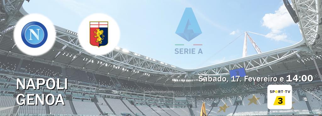 Jogo entre Napoli e Genoa tem emissão Sport TV 3 (Sábado, 17. Fevereiro e  14:00).