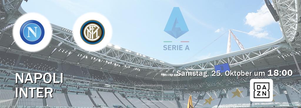 Das Spiel zwischen Napoli und Inter wird am Samstag, 25. Oktober um 18:00, live vom DAZN übertragen. Das Spiel zwischen Napoli und Inter wird am Samstag, 25. Oktober um 18:00, live vom DAZN übertragen.