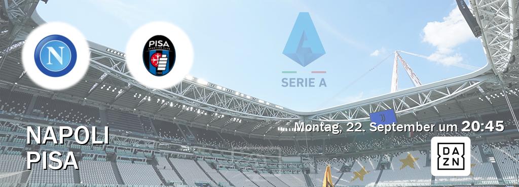 Das Spiel zwischen Napoli und Pisa wird am Montag, 22. September um 20:45, live vom DAZN übertragen. Das Spiel zwischen Napoli und Pisa wird am Montag, 22. September um 20:45, live vom DAZN übertragen.