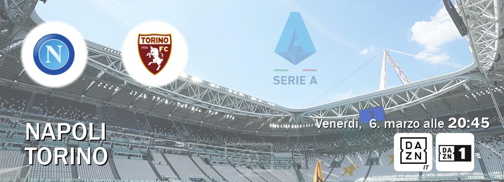 Il match Napoli - Torino sarà trasmesso in diretta TV su DAZN Italia e Zona DAZN (ore 20:45)