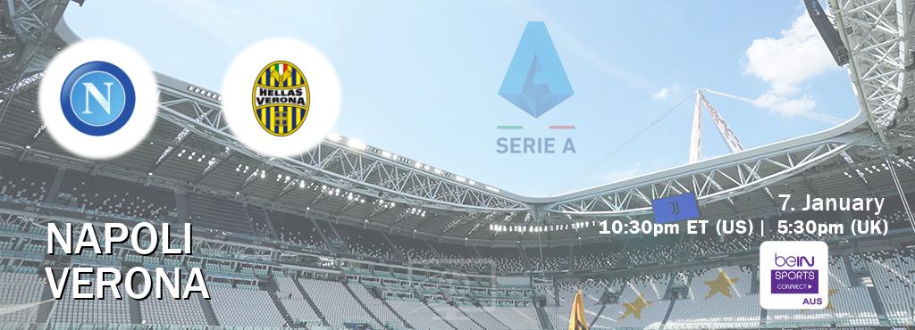 You can watch game live between Napoli and Verona on beIN Sports Connect(AU).