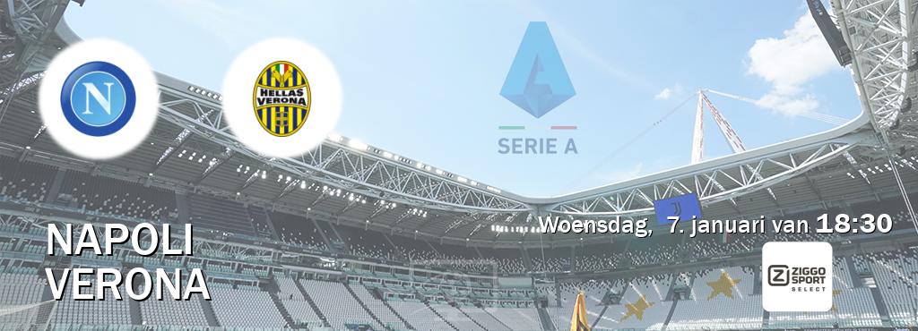 Wedstrijd tussen Napoli en Verona live op tv bij Ziggo Sport 2 (woensdag,  7. januari van  18:30).